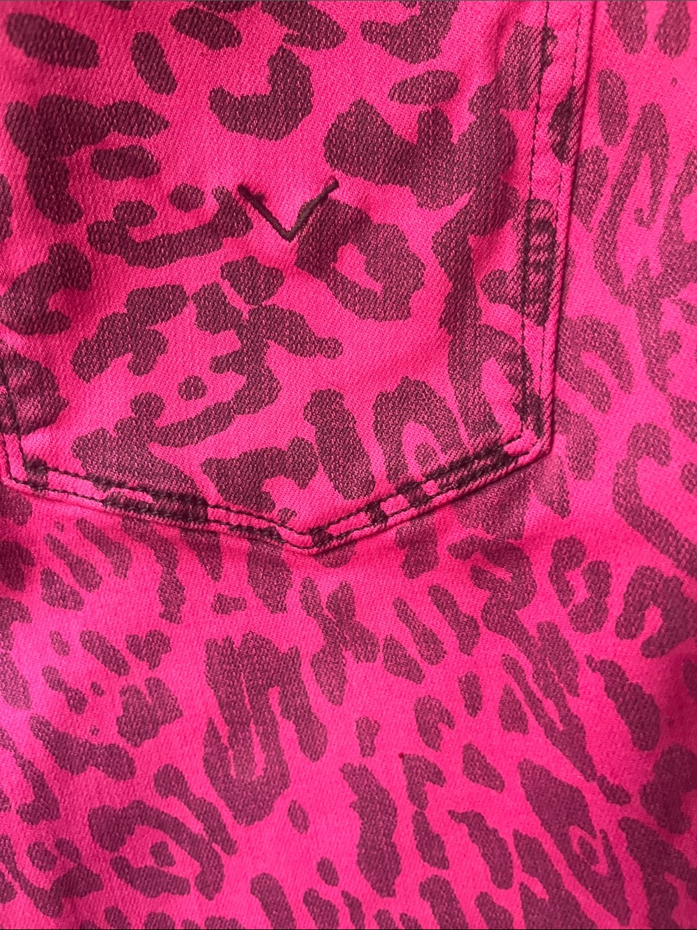 Hudson Jeans Bright Pink and Dark Fuchsia Leopard Print Denim - Picture 8 of 12